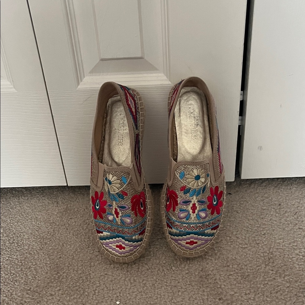 Johnny Was Multicolor Embroidered Espadrilles
